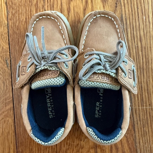 Sperry Other - Sperry Boys “Lanyard Boat Shoe” - Size 8M, Dark Tan/Navy